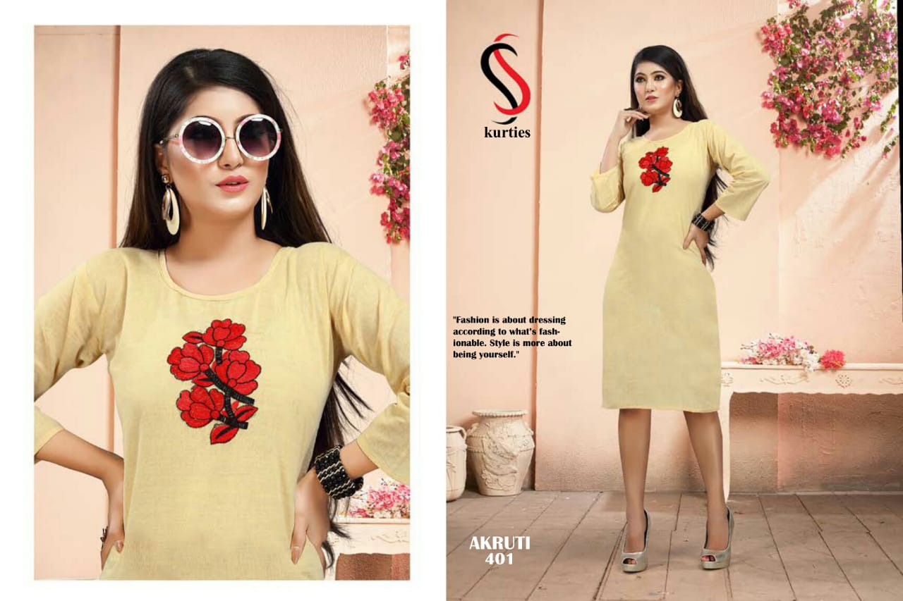 SS Akruti 4 Handloom Cotton Straight Cut Kurtis